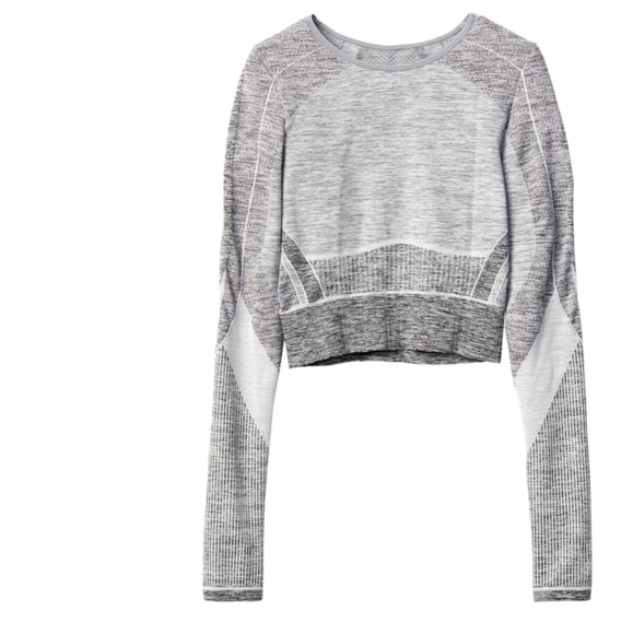 Athleta Tops Athleta Agile Colorblock Crop Top Long Sleeve Womens